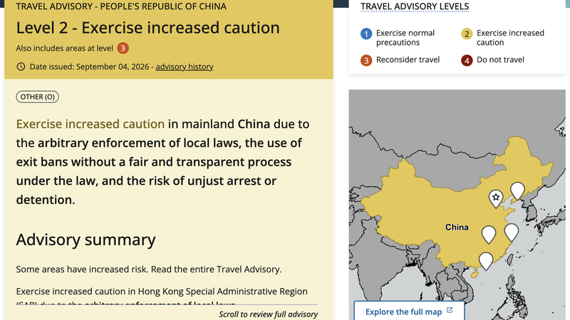 U.S. Warns Americans China Can Block Their Exit, Read Private Messages and Detain Travelers Under Sweeping Security Laws